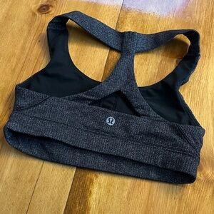 lululemon athletica Black Heathered Racerback Sports Bra